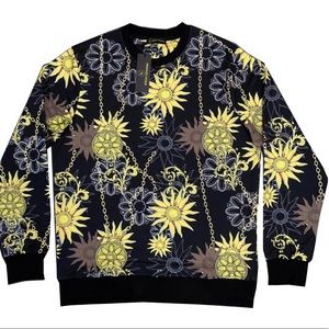 NEW MEN’S LONG SLEEVE SWEATSHIRT, SERGIO GIOVANNI, GOLD BAROQUE ITALIAN DESIGN.